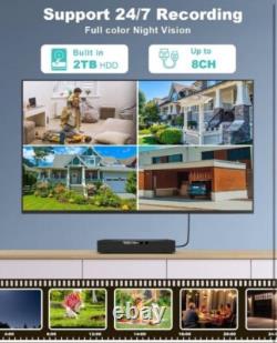 LITYMOL Home Security Camera System, 4 Cameras, 3K/5MP, 8CH NVR with 2TB HDD