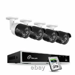 Loocam 1080P 8CH HD Home Security Camera System Video Camera DVR H. 265+ CCTV 2TB