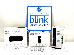 NEW Blink Home Security Camera System Bundle 4 Outdoor/Indoor + Video Doorbell