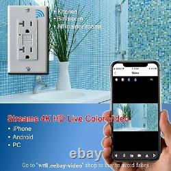 NEW HOT! Wall AC HD wireless security camera GFCI socket is fully functional