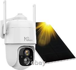 NGTe Solar Battery Powered Wireless WiFi Outdoor PTZ Home Security Camera System