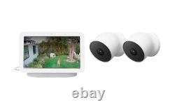 Nest Cam Indoor/ Outdoor Wireless Security Camera 2-Pack + Nest Hub 2nd Gen