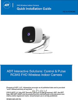 New ADT Pulse Command Control Indoor 1080p Audio Camera RC845 replaces RC8326