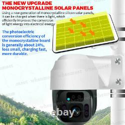 New Solar Powered WiFi Security Camera Wireless Outdoor PTZ Camera Waterproof