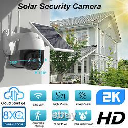 Outdoor 1080P Solar Powered Wireless WiFi Security Camera IP Home CCTV Pan Tilt