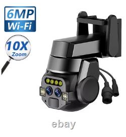 Outdoor AI intelligent WiFi Dual Lens 10x Zoom 6MP High-definition Color Night V