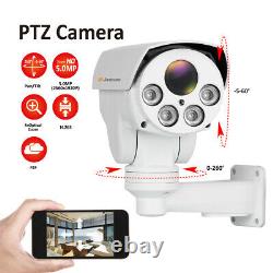 PTZ 5MP POE Audio Security IP Camera Home CCTV Outdoor 4x Zoom IR Night Vision