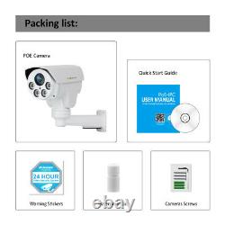 PTZ 5MP POE Audio Security IP Camera Home CCTV Outdoor 4x Zoom IR Night Vision