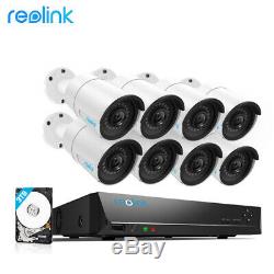 PoE Wired Security IP Camera System 4MP 16CH NVR 3TB HDD 8x Cameras RLK16-410B8