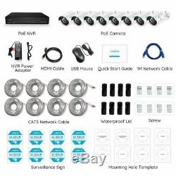 PoE Wired Security IP Camera System 4MP 16CH NVR 3TB HDD 8x Cameras RLK16-410B8