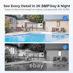 REOLINK 5MP WiFi Wireless Security Camera Pan Tilt Spotlight Battery Solar Panel