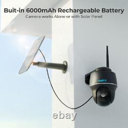 REOLINK 5MP WiFi Wireless Security Camera Pan Tilt Spotlight Battery Solar Panel