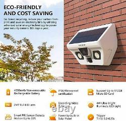 REXING Wireless Solar Powered Outdoor Security Camera System With Ultra Bright LED