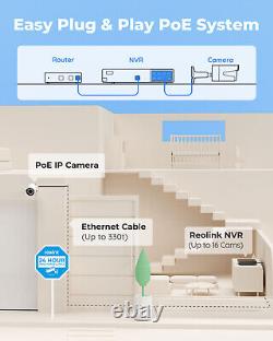 Reolink 16CH 5MP PoE Home CCTV Security Camera System NVR 3TB HDD Audio IP66