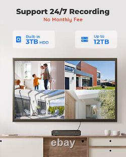 Reolink 16CH 5MP PoE Home CCTV Security Camera System NVR 3TB HDD Audio IP66