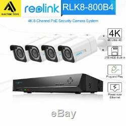 Reolink 4K 8CH 8MP PoE Home Surveillance 4 PoE Security Camera NVR RLK8-800B4 AU