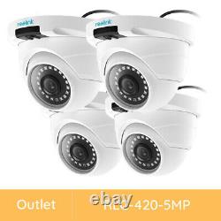 Reolink 4 Pack Outdoor 5MP Poe Security Camera Motion Detection Renewed RLC-420