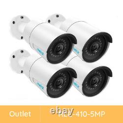 Reolink 4 Pack Renewed 5MP Outdoor PoE Security Camera IP66 Waterproof RLC-410