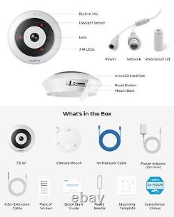 Reolink 5/2.4GHz Wi-Fi Fisheye Camera Home Security 6MP 360° 2-Way Audio FE-W