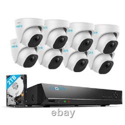 Reolink 8CH NVR 5MP PoE Security Camera System Home CCTV Surveillance Outdoor 2T