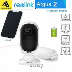 Reolink Argus 2 Security IP Camera Rechargeable Battery WiFi Solar Panel Power
