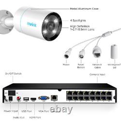 Reolink H. 265 4K Bullet Home Surveillance Security Camera System 16CH 8MP NVR 3T