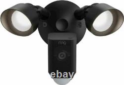 Ring Floodlight Cam Wired Plus 1080p HD Video Security Camera Black New Open Box