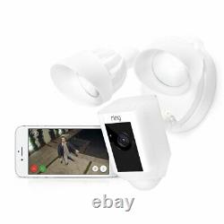 Ring Floodlight Camera Motion-Activated Two-Way Talk and Siren Alarm White