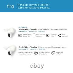 Ring Smart Lighting Floodlight Cam Wired Plus 105dB home security siren black