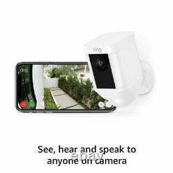 Ring Spotlight Cam Battery HD Security Camera 2-Pack White New