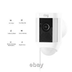 Ring Spotlight Cam Wired Outdoor Security Camera Two-Way Talk, Works with Alexa