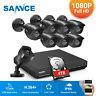 Sannce 1080p Hdmi 4/8ch Dvr Indoor Outdoor Home Security Camera System 0-4tb Hdd