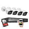 Sannce 4ch Dvr 1080p Video Home Security Camera System Outdoor Cctv H. 264+ Onvif