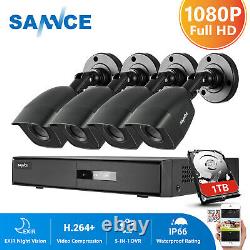 SANNCE 8CH 5IN1 DVR 4x 1080P HD Security Camera System Outdoor Night Vision HDD
