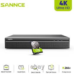 SANNCE 8CH 8MP NVR 4K HD POE IP Home Video Recorder for Security Camera System