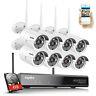 Sannce Hd 1080p Cctv Ip Camera Wireless Wifi System 8ch Nvr Home Security Kit Us