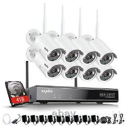 SANNCE Wireless 5MP 8CH NVR 1080P Home IP Security Camera System CCTV IR Night