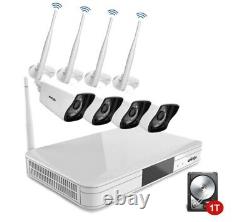 Security Camera System, 1080P Home Cameras 4Pcs with 1T Hard Drive, Waterproof