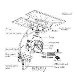 Security Camera System Home Outdoor Solar Battery Powered Wireless Pan/Tilt WIFI