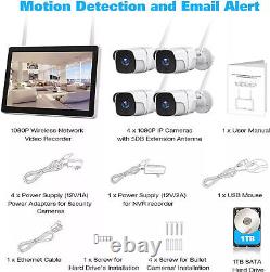 Security Camera System Outdoor Wireless Audio Wifi Home CCTV 8/10CH NVR Monitor