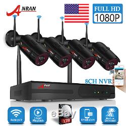 Security Camera System Wireless Home Audio 1080P 8CH Outdoor 1TB Hard Drive CCTV