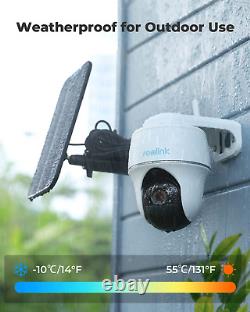 Security Camera Wireless Outdoor, Solar Powered Wifi System, Pan Tilt, 2K Night