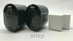 Set of 2 Arlo Ultra VMC5040 4K 180 Degree Security Camera Black with Battery