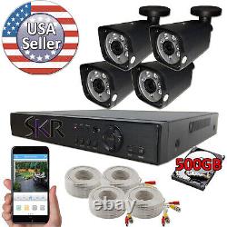 Sikker 4 ch channel DVR 1080P Home security camera system HDMI 500GB hard drive