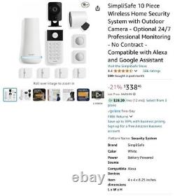 SimpliSafe Home Security System with Outdoor Camera WSK221 BRAND NEW SEALED