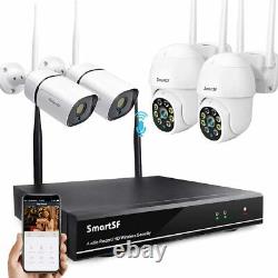 SmartSF 3MP 8CH Two way audio Home Security Camera System Wireless Outdoor CCTV