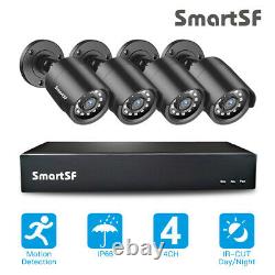 SmartSF 4CH 1080P DVR Outdoor Home Security Camera System HD CCTV Recorder