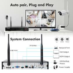 SmartSF Home Wireless Security Camera System Outdoor 8CH WIFI NVR with 1TB HDD