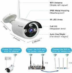 SmartSF Home Wireless Security Camera System Outdoor 8CH WIFI NVR with 1TB HDD