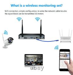 SmartSF Home Wireless Security Camera System Outdoor 8CH WIFI NVR with 1TB HDD